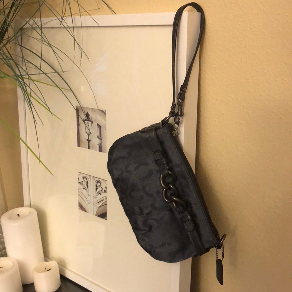 Navy blue Coach wristlet